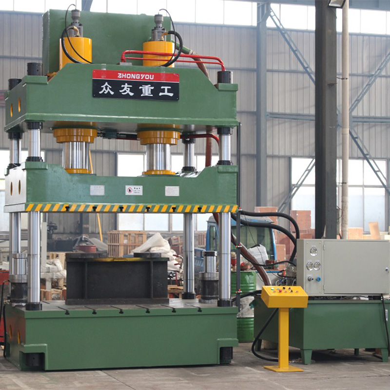 500噸三梁四柱雙缸藍色油壓機 500T三梁四柱雙缸藍